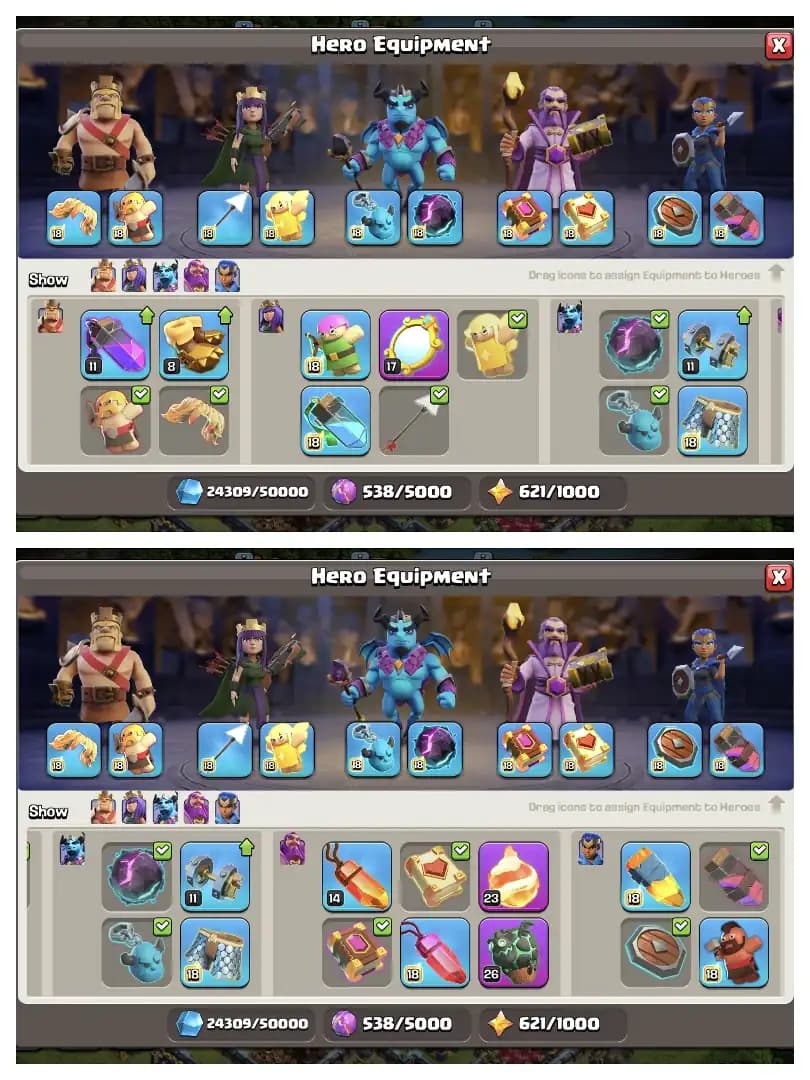 Special Sale 😱 Th 17 Almost Max Account ✔️ Purple Wall 🛎️ Equipment ✔️ 1200 Cwl Medel 🔥 Heros 90-91-69-67-42 🚀 B.B MAX 🛎️ Every Side Super Quality ✔️ Hot Offer