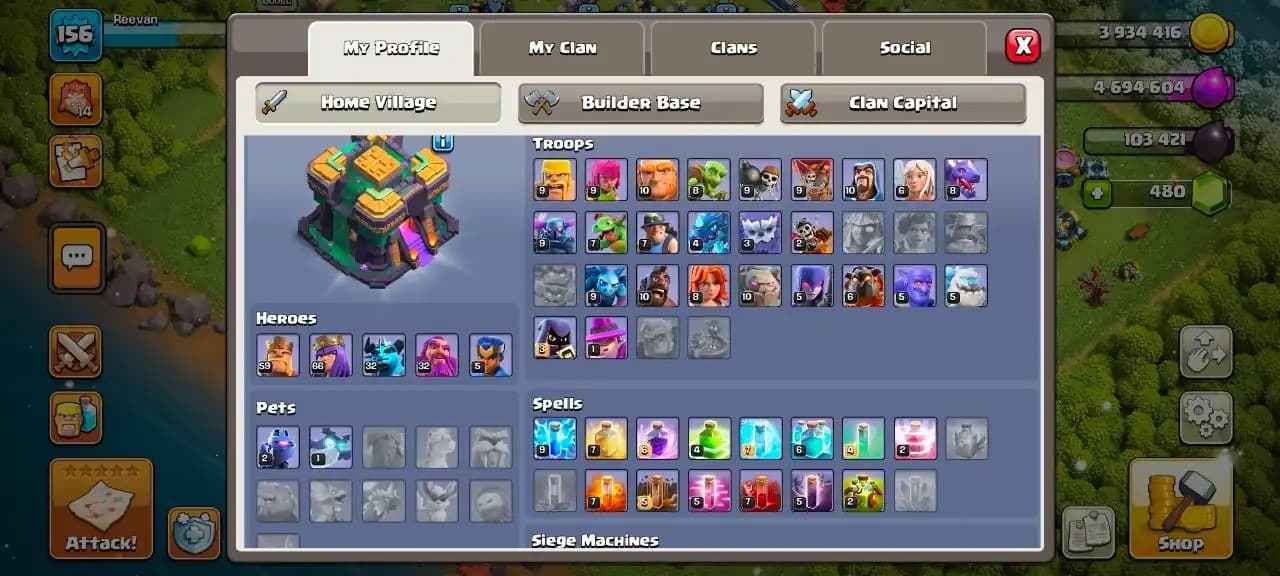 Th 14 ⚜️ , 2259 CWL Medals 🥇, 3 Epic Equipments 🔥 , NC FREE , Magic items