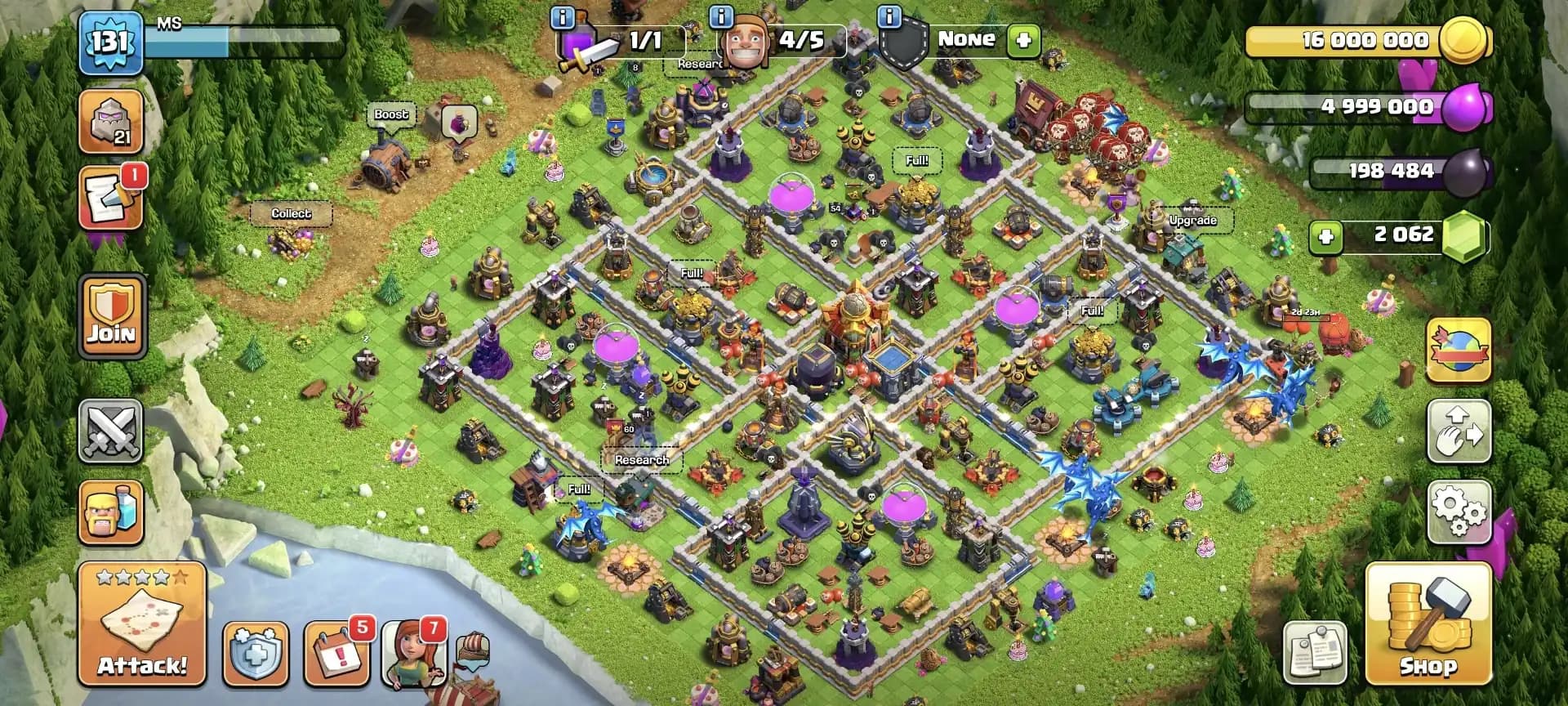 ALL SIEGE ➤TH16 MAX DONATION ➤5X PETS ➤NC YES ➤HEROES: 60-54-40-24-8 ➤2000 GEMS ➤XP-131 ➤BUYER MAIL ➤GG-17|MM|FA|FB ➤GOOD TROOPS