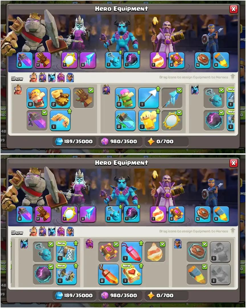 ALL SIEGE ➤TH16 MAX DONATION ➤5X PETS ➤NC YES ➤HEROES: 60-54-40-24-8 ➤2000 GEMS ➤XP-131 ➤BUYER MAIL ➤GG-17|MM|FA|FB ➤GOOD TROOPS