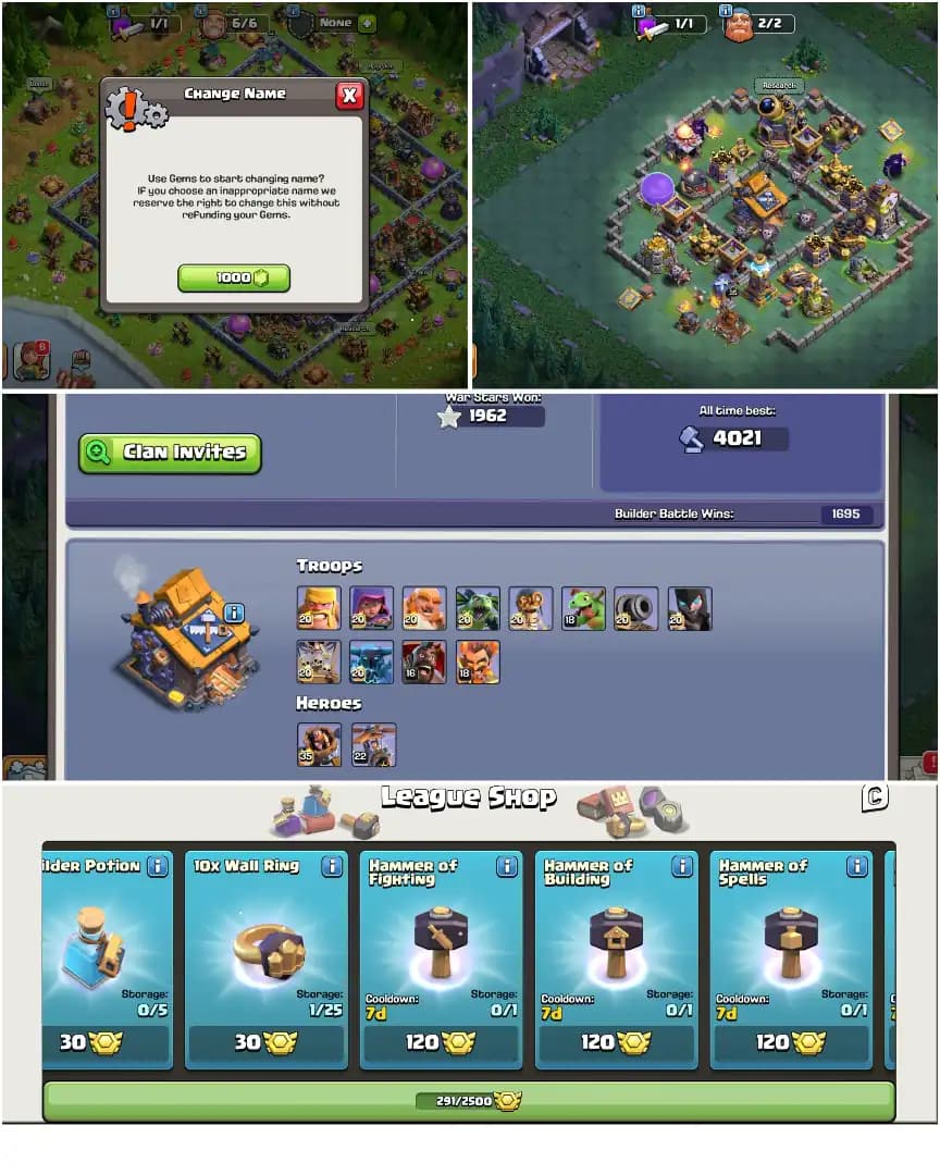 TH17 NEAR MAX | PURPLE WALL | ALL EPIC | XP-227 | HEROES: 82-87-62-64-37 | NC YES | 1962+WS | 8X SKIN | BEST DEAL | FULL ACCESS