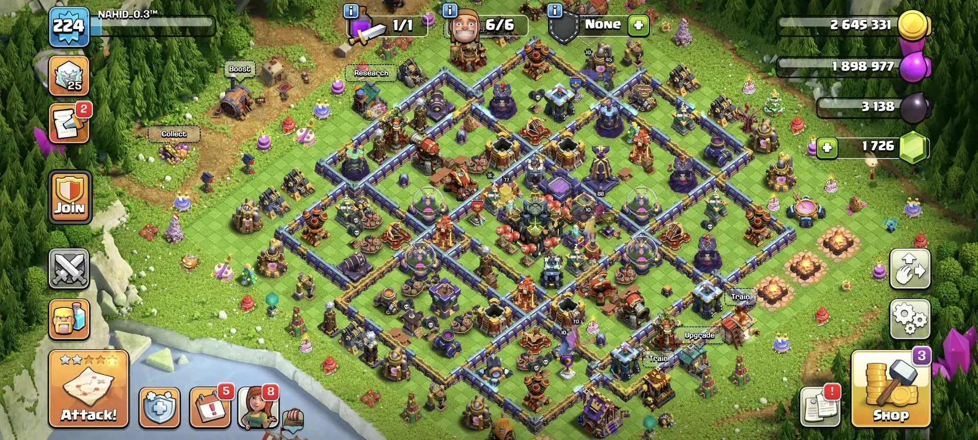 TH17 NEAR MAX ➤PURPEL WALL ➤EPIC HIGH ➤ HEROES: 78-88-70-70-45 ➤XP-225 ➤1400 WS ➤HIGH DFC ➤NC YES ➤GOOD TROOPS ➤FULL ACCESS | BEST DEAL - Global