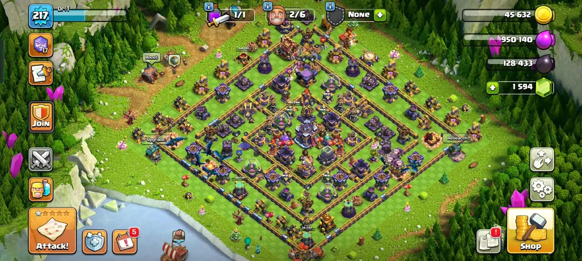 AWESOME TH 15 ACC✦DFC MAX TIPE✦HERO|73|90|61|65|40✦NC YES✦EPIC WOW✦3 HERO SKIN✦6B✦217 LEVEL✦PET SIEGE WOW - Global