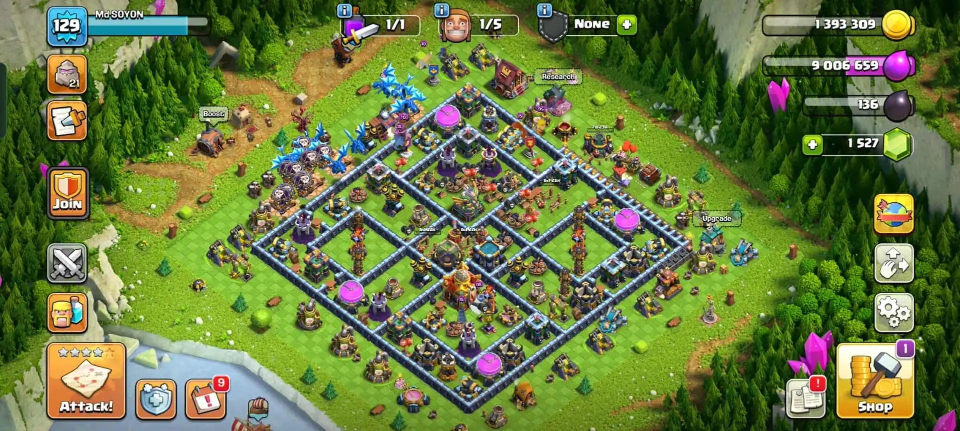 TH 16 PERFECT DONATIONS ✦DARK BLUE WALL✦HERO|58|59|42|37|21✦HIGH EPIC✦ NC YES✦4 HERO SKIN✦HIGH DFC AND PROFILE - Global