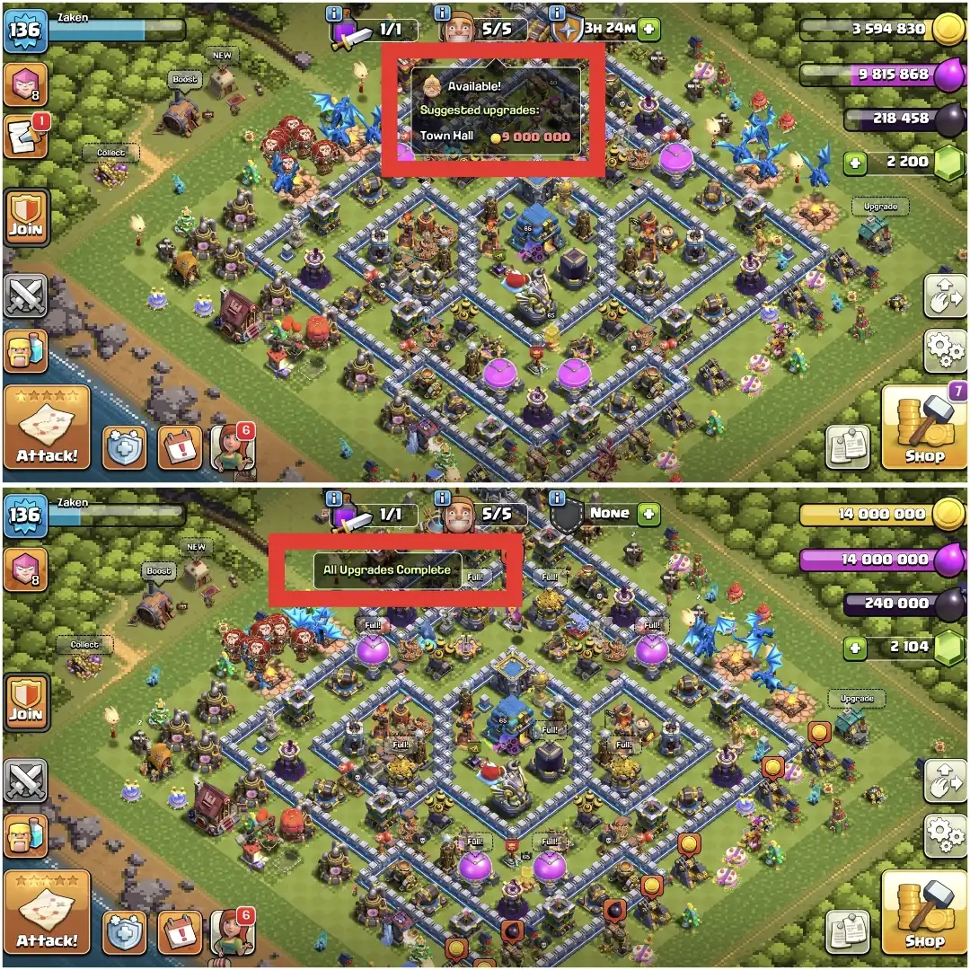 TH12 FULL MAX ➤200% MAX ➤2200+GEMS ➤NOTHING LEFT ➤HEROES: 65-65-40-40 ➤NC FREE ➤201 MEDALS ➤ALL EQUIPMENT ➤206 WS ➤XP-136 ➤EMAIL CHANGE AVAILABLE - Global
