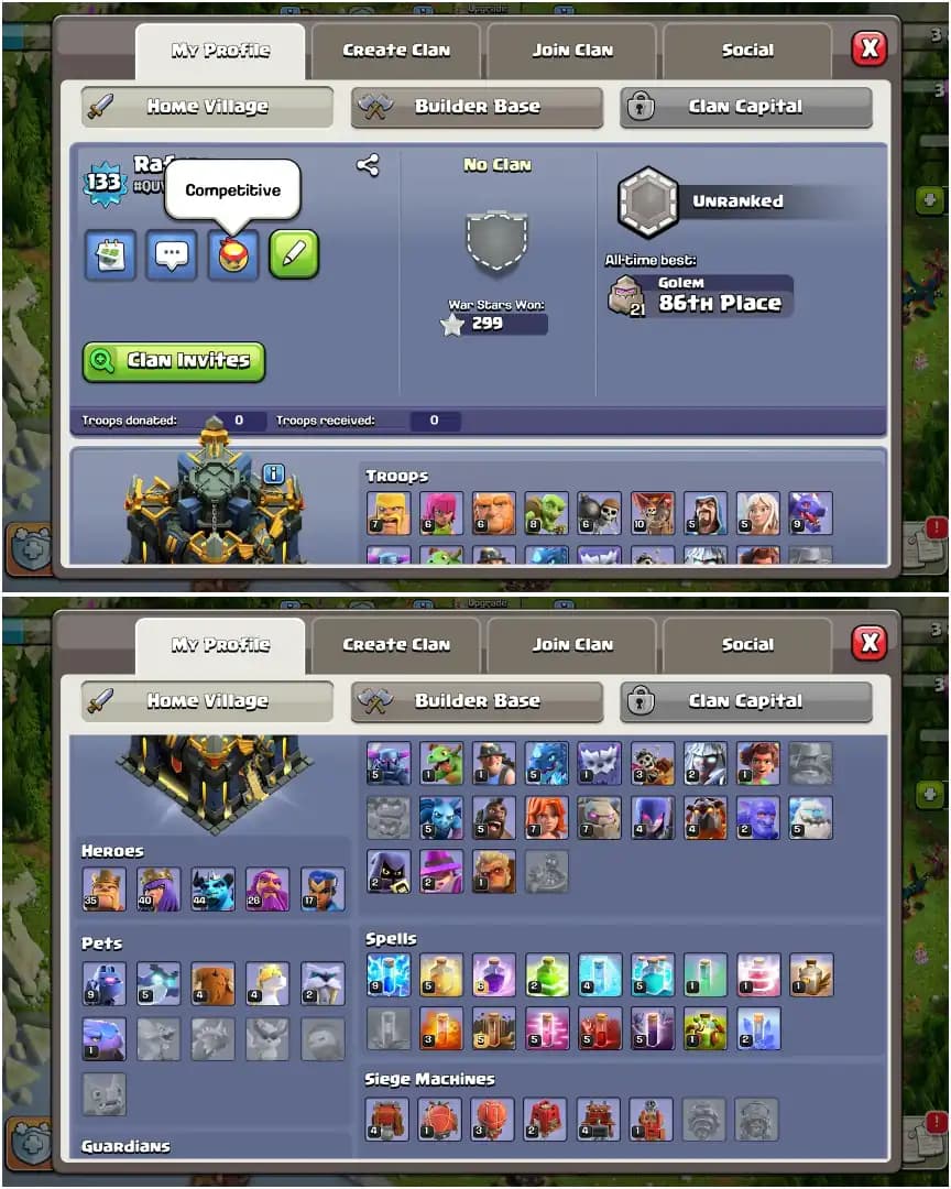TH17 BEST DONATION | NC FREE | 6X PETS | 6X SIEGE | HEROES: 35-40-44-26-17 | 299 WS | XP-133 | 266 MEDALS | FULL ACCESS | SUPER DEAL