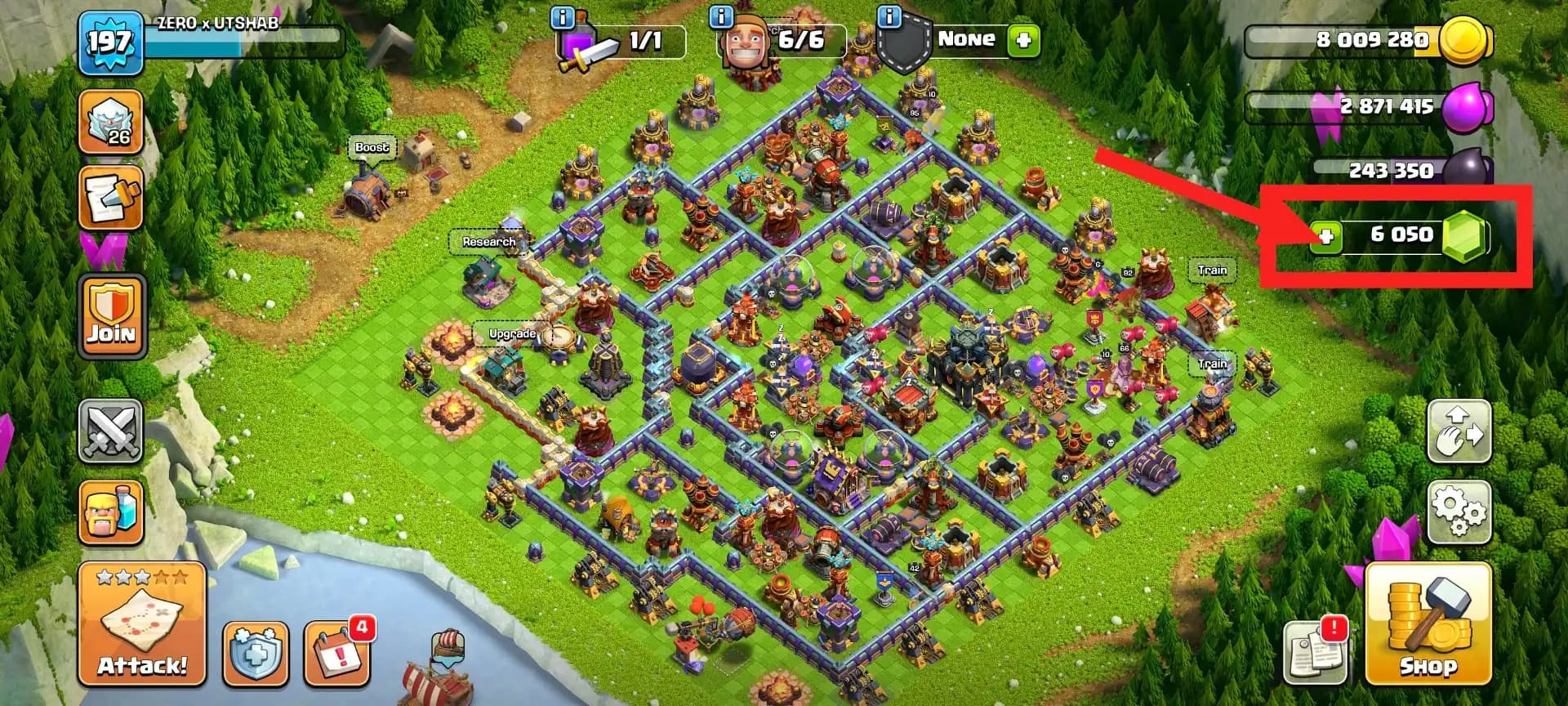 6050 GEMS | TH17 NEAR MAX | GG-MAX | MAX EPIC | HEROES: 92-95-57-66-42 | NC YES | MAX DFC | PURPLE WALL | XP-197 | 6B | FULL ACCESS