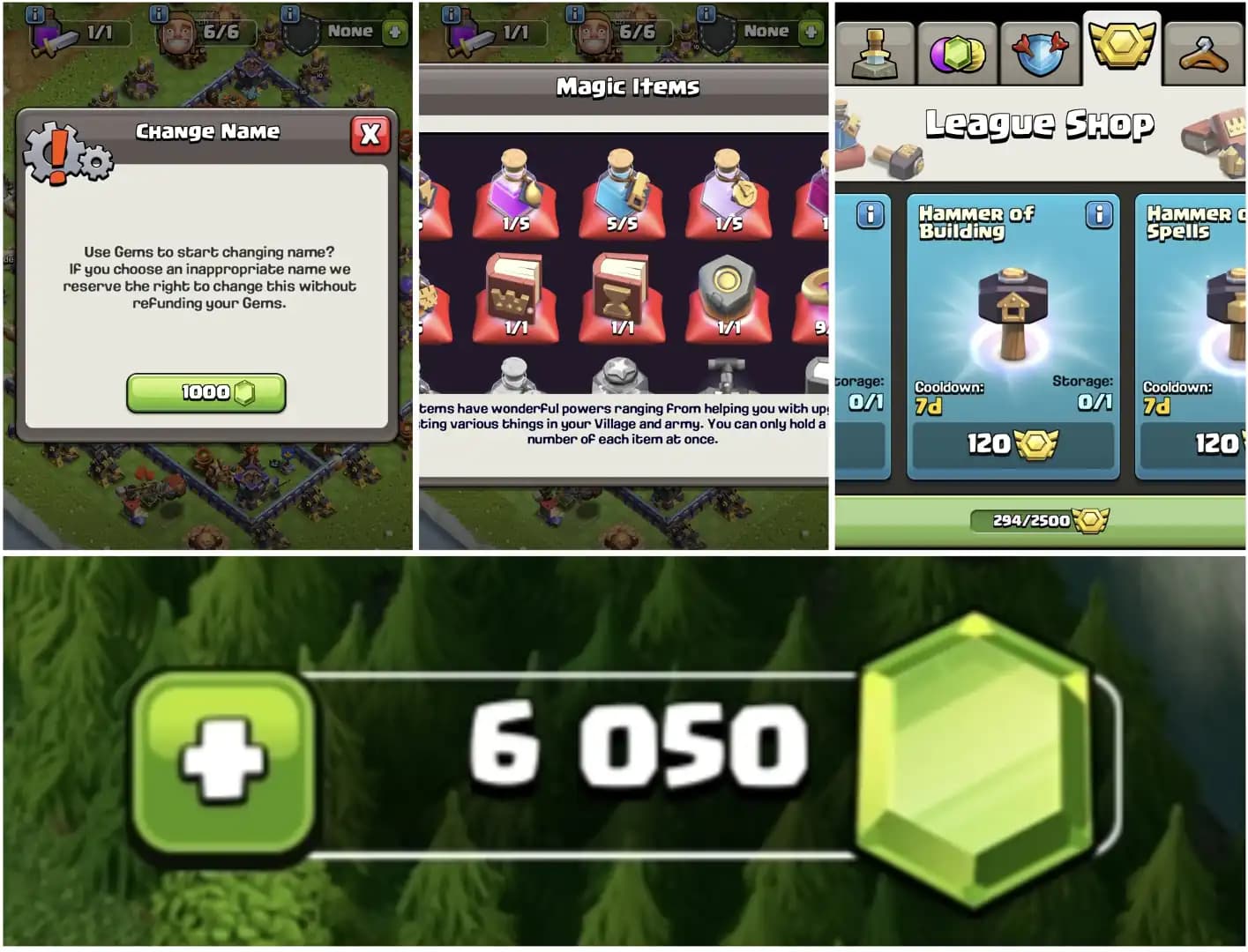 6050 GEMS | TH17 NEAR MAX | GG-MAX | MAX EPIC | HEROES: 92-95-57-66-42 | NC YES | MAX DFC | PURPLE WALL | XP-197 | 6B | FULL ACCESS