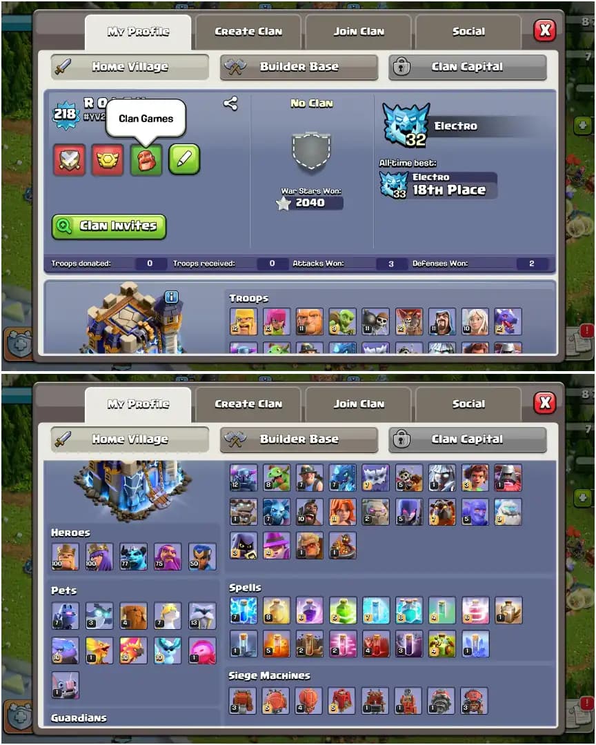 Th17 100% max Out>Th18 New ➤Nc Yes ➤Heroes: 100-100-77-75-50 ➤3 Epic Max Almost ➤2040 Ws ➤Full Access ➤Very Best Deal