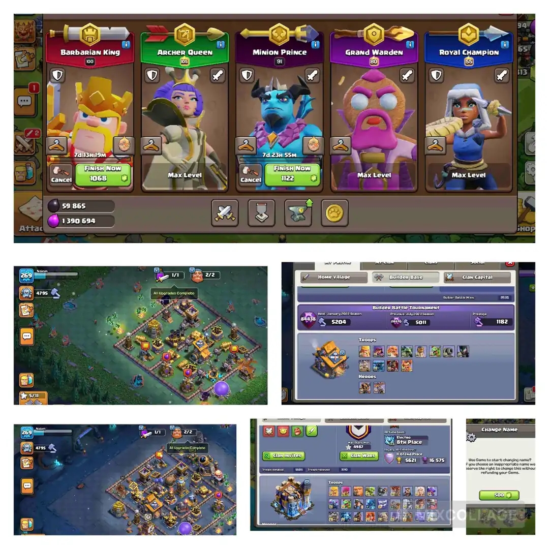 Th18 Close:Max | Max wall | heos:100+105+91+80+55 | 7 Epic max | war star:4914 | gems:5800 | nc:500 | xp269 | Full Access - Global