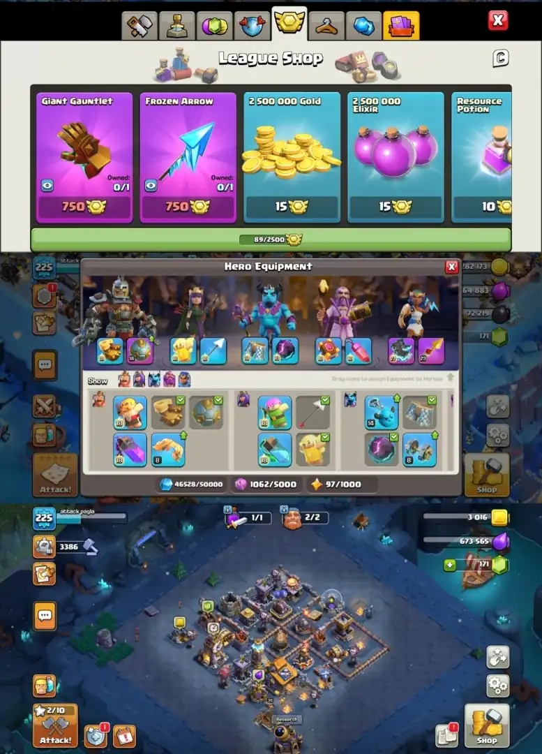 Th 18 Almost Max !! 4 Hero Max -105-105-80-55!!Walls Max!! Good Defence!! Good Epic Equipment !! Near Max Builder Base || Full Access - Global