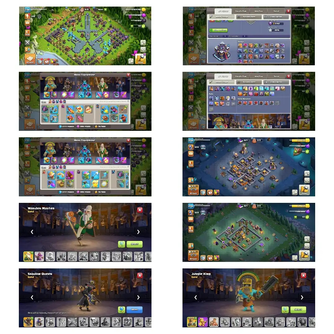 In hand stock➤th 15 full max➤heros 84_85_60_65_36➤100% defence max➤100% wall max➤all epic equipment high level - Global