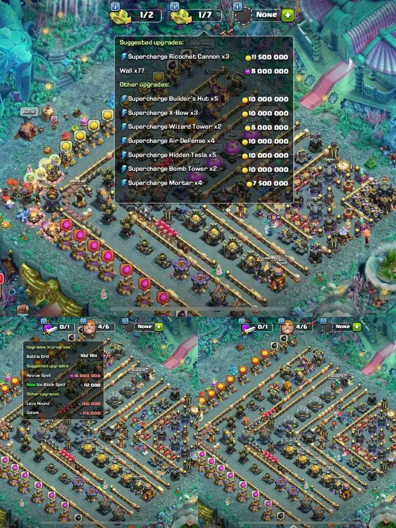 Super max | All Heroes max | 5x Scenry | Lots Of Skin | 4407 Ws | All Troops Max | Th17 Fully max | Best Deal | Xp-260 | Max Wall - Global