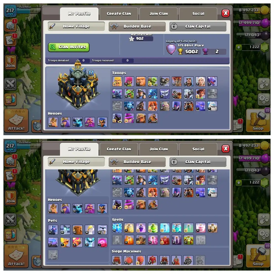 Christmas Offer🎄Th 17 Super Quality Account✨Heros 90-92-61-62-40👈Purple Wall✨Epic Equipment🎄Lab+Def Super Quality - Global