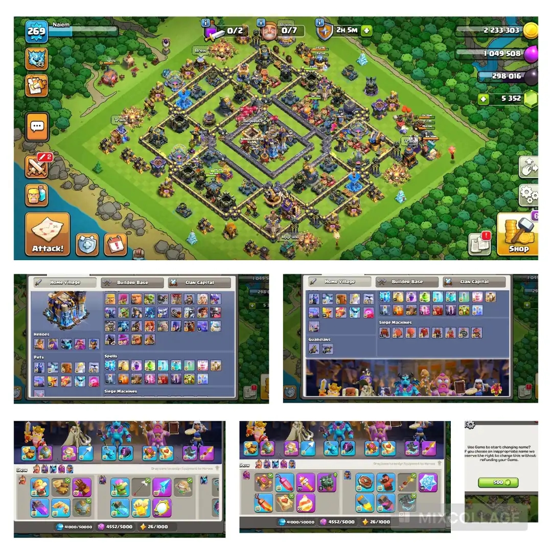 th:18 Max Wall heos 100 105 91 80 55 Equipment Max war star 4987 / gems 5917 NC 500 builder Full max/ safe access - Global