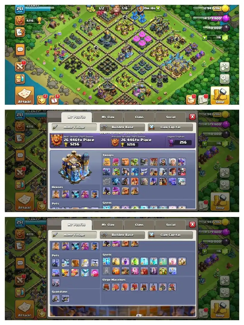 EXP-251➤TH18 5 HEROS MAXED ➤MAXIMUM WALLS MAX ||5 EPICS MAX➤HEROS- 105-105-95-80-55➤13 EPIC EQUIPMENT➤NC -FREE➤LOTS OF SKIN - Global