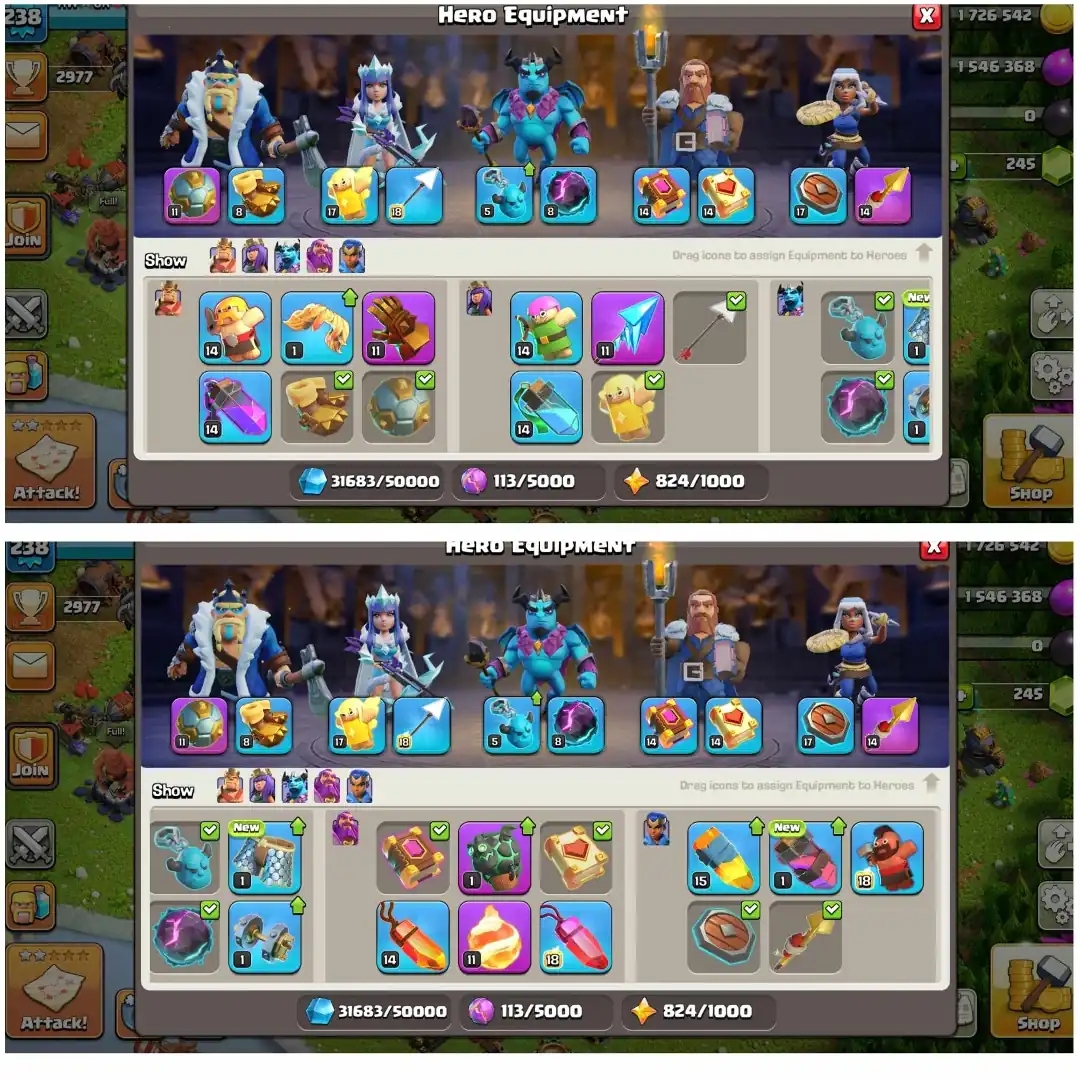 Th17 World Best ||Heros:89-95-71-66-32 ||741 Cwl Medals ||6 Epic Equipment ||2372 War Stars ||Exp:238 || Full Access || Best Deal - Global
