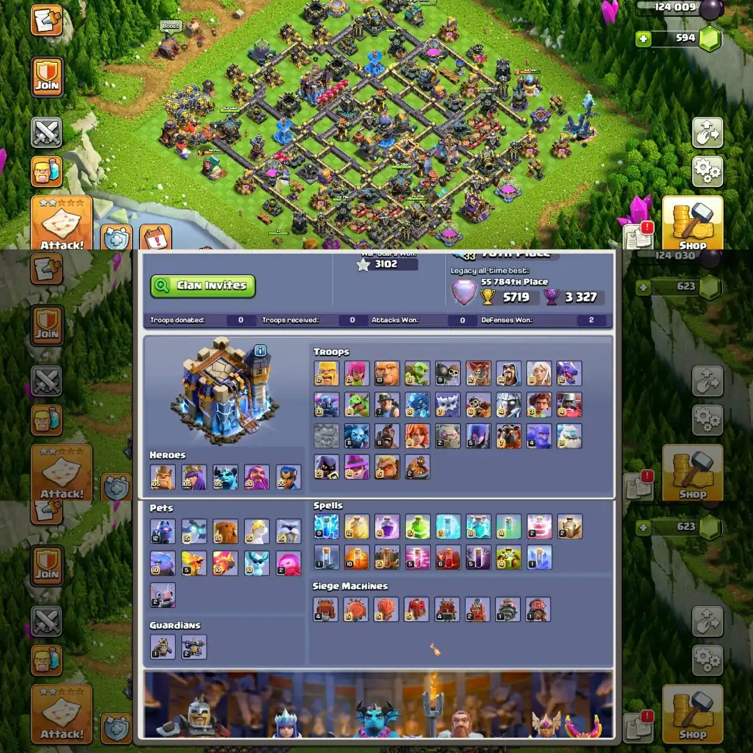 【9 Epic Equipment Max】✦Th18 Fully Max✧【5 Hero Max➾Wall Max】✦Defence Max➾Profile Max✧World Top Account✦Full Ownership ✧Nc Yes - Global