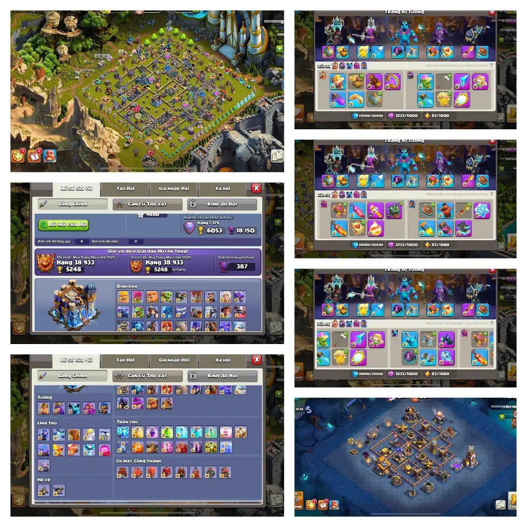 Th 18 Max Everything ⧉ 34/33 Equipment Max ⧉ Max Out Troops ⧉ Heros-105-105-95-80 ⧉ 100% Night WOrld Max | Full Access - Global
