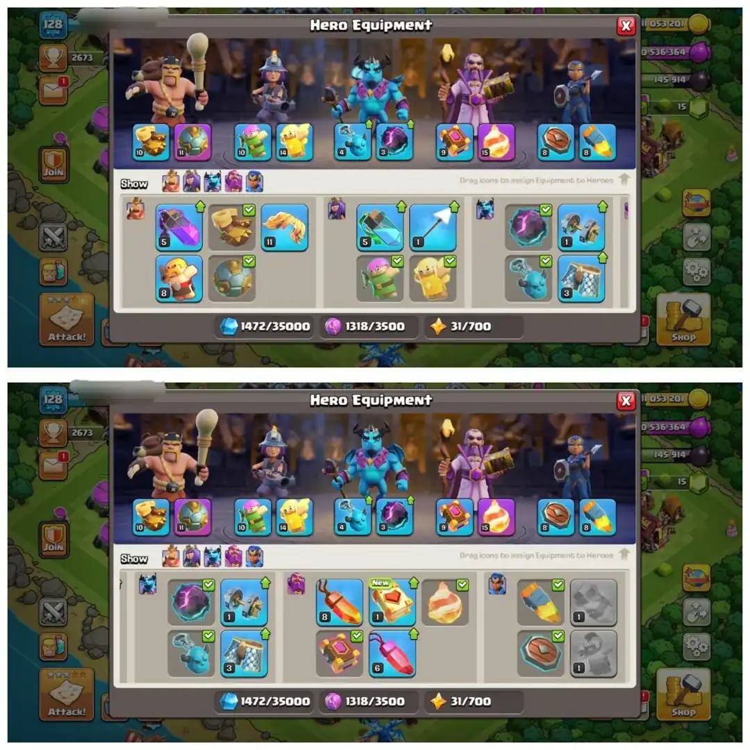 {65% DISCOUNT} TH13 ALMOST MAX ⚡️2 EPIC EQUIPMENT⚡️XP-128⚡️HERO 65-72-40-50-25⚡️MAGIC ITEMS⚡️OP LAB⚡️INSTANT DELIVERY 🚚