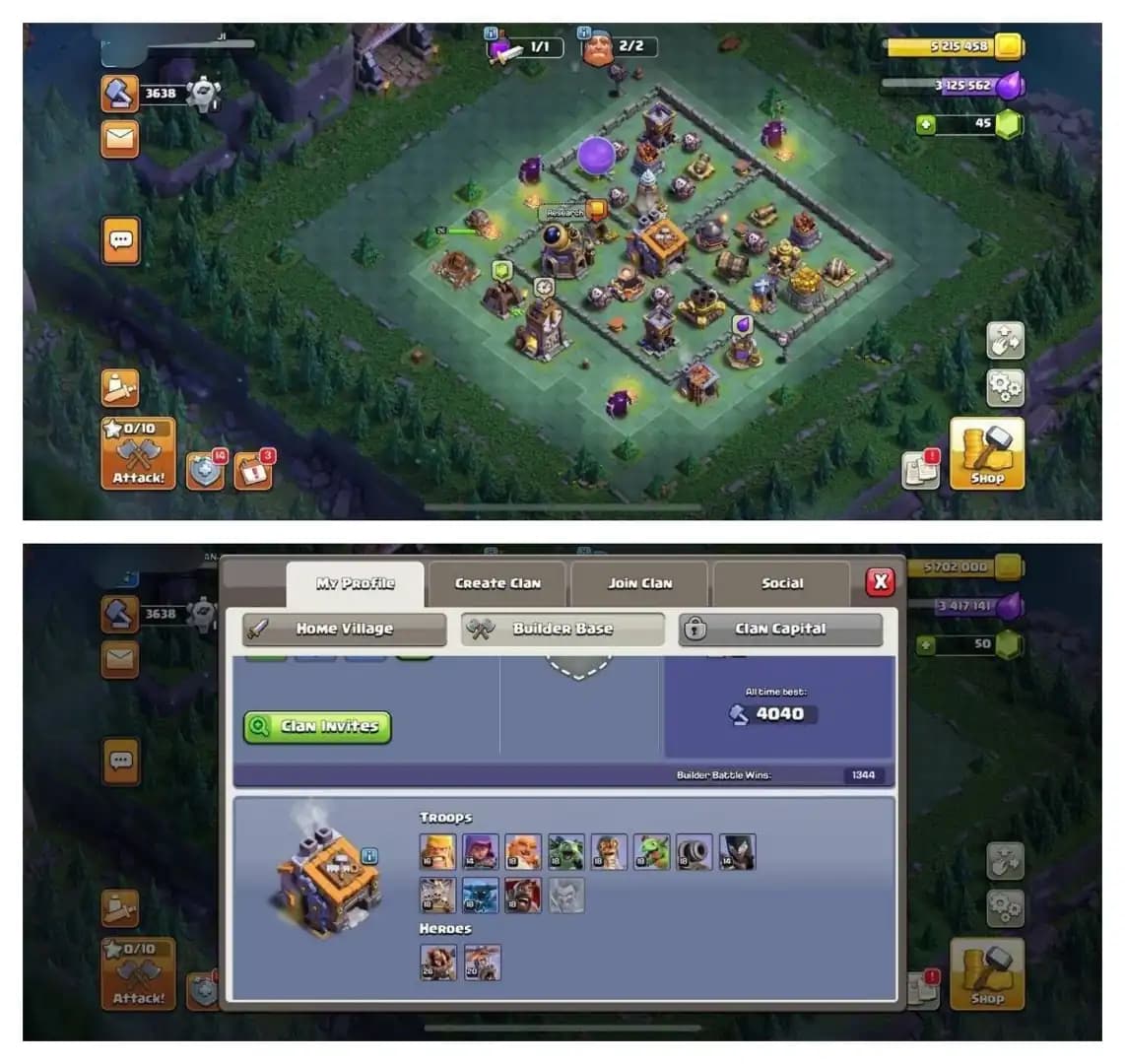 {STRONG ACCOUNT} TH13 SEMI MAX ⚡️XP-173⚡️HERO 72-75-50-22⚡️500 GEMS NAME CHANGE ⚡️BLUE WALLS⚡️MAGIC ITEMS⚡️OP LAB⚡️INSTANT DELIVERY 🚚