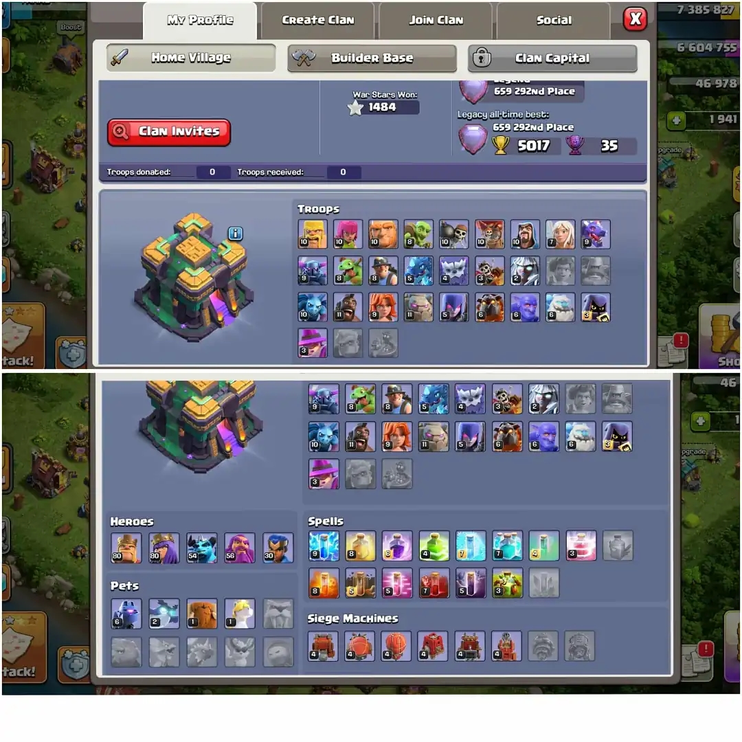 TH 14 LAB MAX✦WOW ACC✦HERO|80|80|54|56|30✦ NC YES✦6X HERO SKIN✦2 EPIC✦ALMOST MAX✦226 LEVEL✦6B - Global