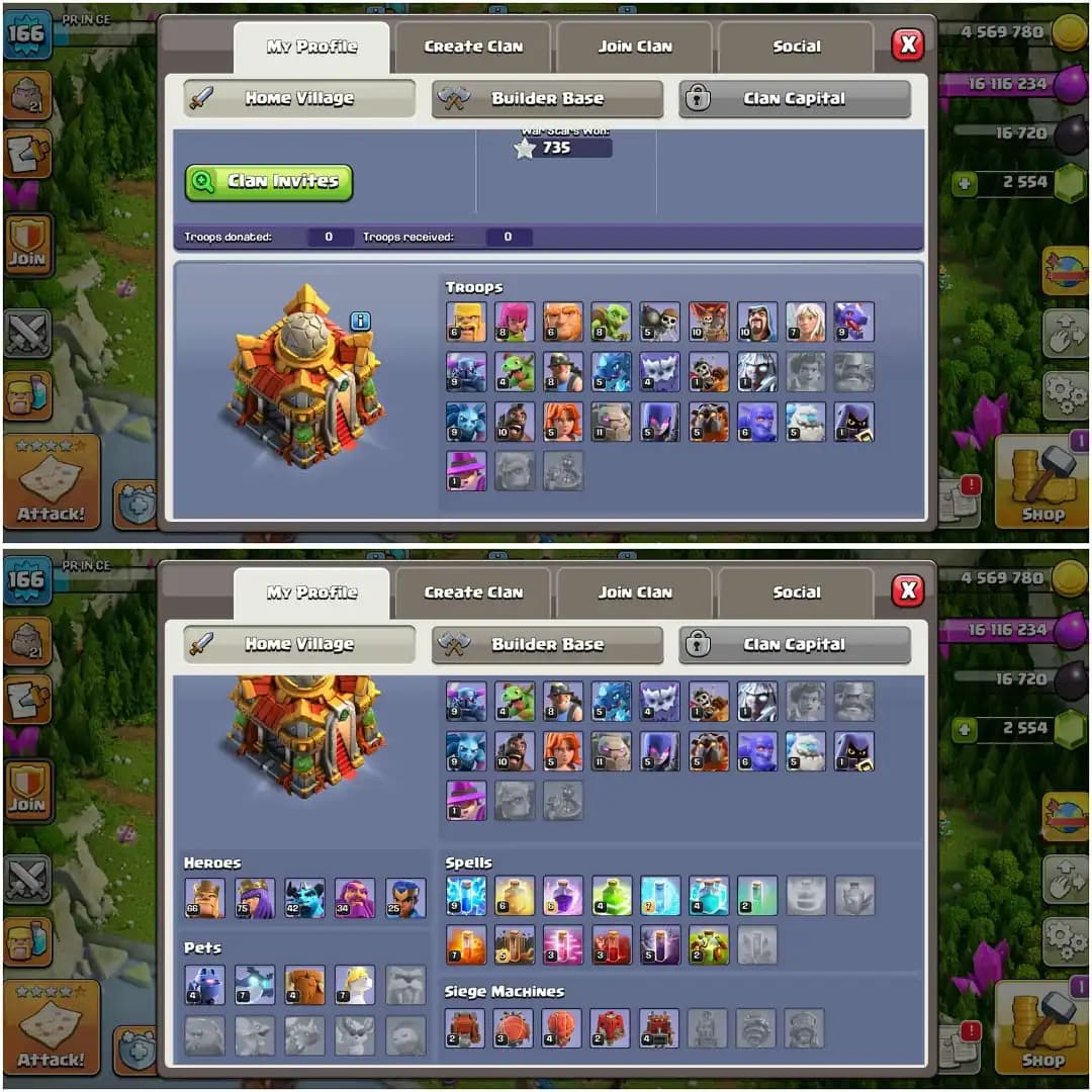 WOW OFFER✦TH 16 VERY GD ACC✦YELLOW WALL✦HERO|66|75|42|34|25✦7X HERO SKIN✦HIGH EPIC✦NC YES✦ HIGH DFC✦WOW SIEGE PET