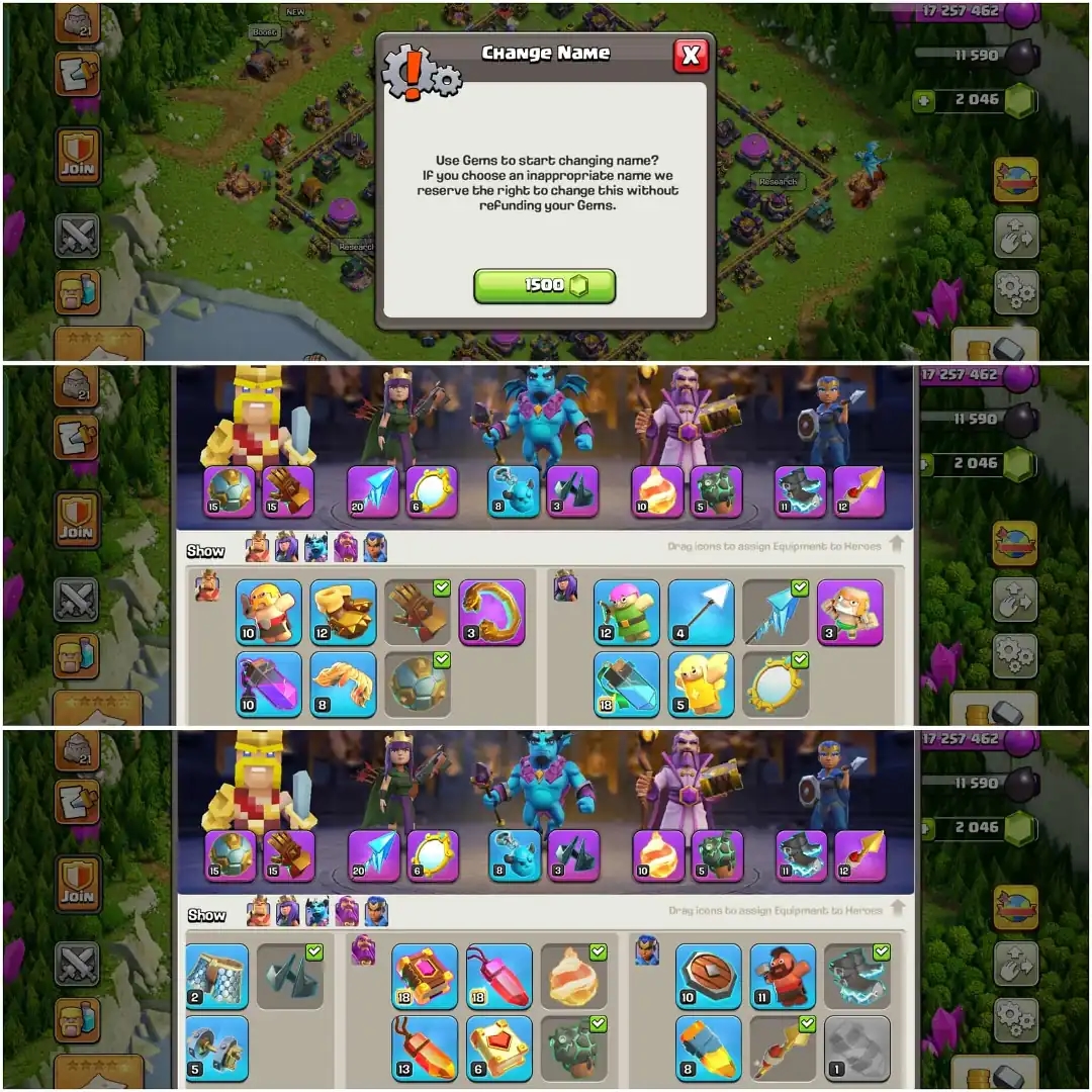 TH 16 MOST QUALITYFULL ACC✦EVERY EPIC AVL AND VERY HIGH LEVEL✦HERO|78|80|54|55|31✦NC YES✦8 PET AND 6 SIEGE WOW✦YELLOW WALL✦6b - Global