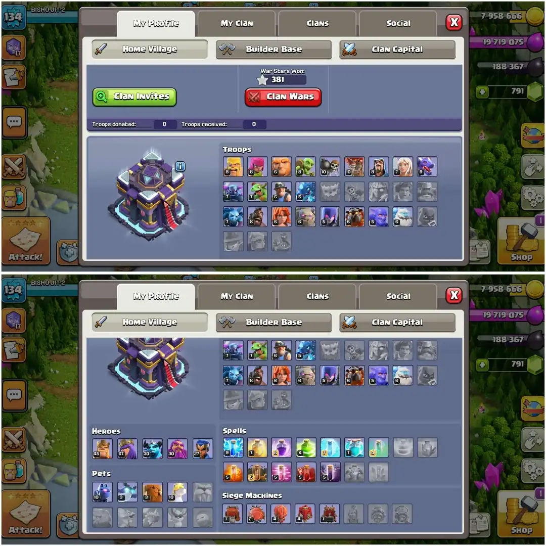 TH 15 BEST FOR WAR✦DARK BLUE WALL✦VERY HIGH EPIC ✦HERO|45|67|30|30|27✦NC YES✦GREAT DFC AND PEOFILE✦4 PET AND 6 SIEGE ✦ - Global