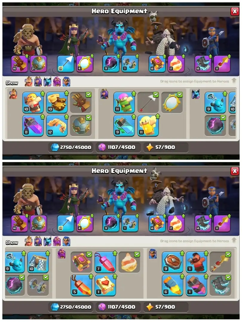 TH16 Walls Fully Maxed Out | 6 Epic Equipments | Strong Heroes Lvls | Free Name Change : Stacked Magic Items | Android/iOS - Global