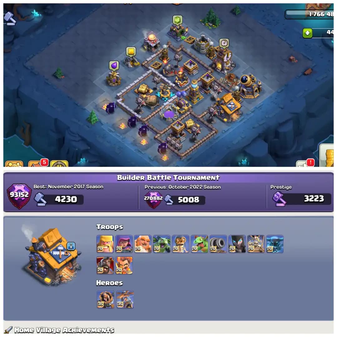 TH18 Premium Max π XP 264 π Mostly Max Account π 19 Hero Skins π Fully Stacked π All 15 Epic Equipments π 5 Epics Max π Instant Delivery
