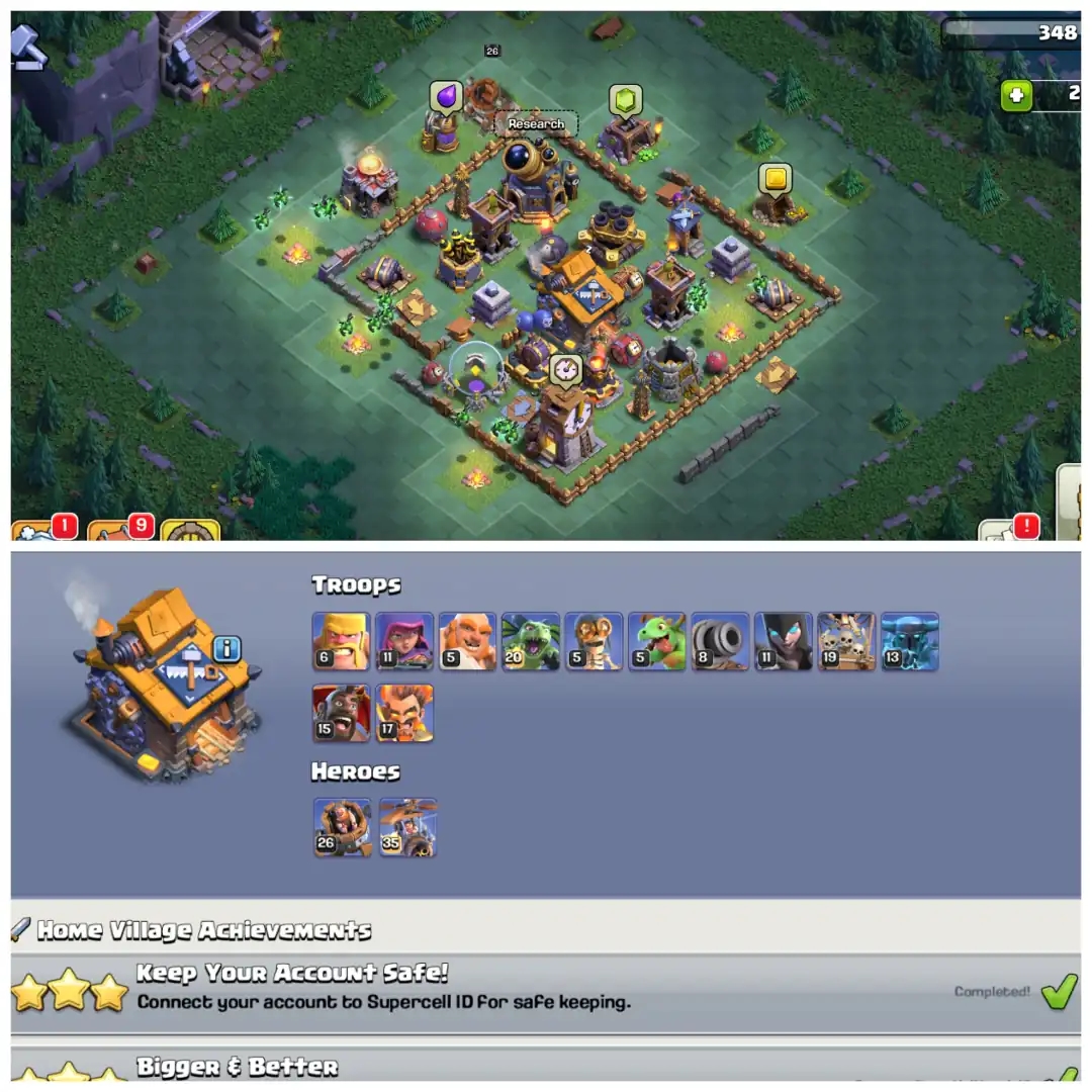 TH17 Almost Max 🔥 8 Epic Equipments 🔥 2 Epics Max 🔥 BK88 AQ95 MP54 GW73 RC49 🔥 600+ CWL Medals 🔥 Name Changeable 🔥 Instant Delivery - Global