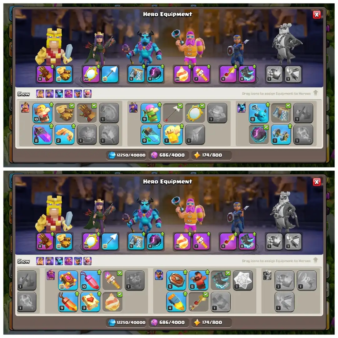 TH16 Near Max 🛡️ XP 179 🛡️ 6 Epic Equipments 🛡️ BK59 AQ87 MP43 GW46 RC34 🛡️ Loaded Magic Items 🛡️ 320 CWL Medals 🛡️ Instant Delivery - Global