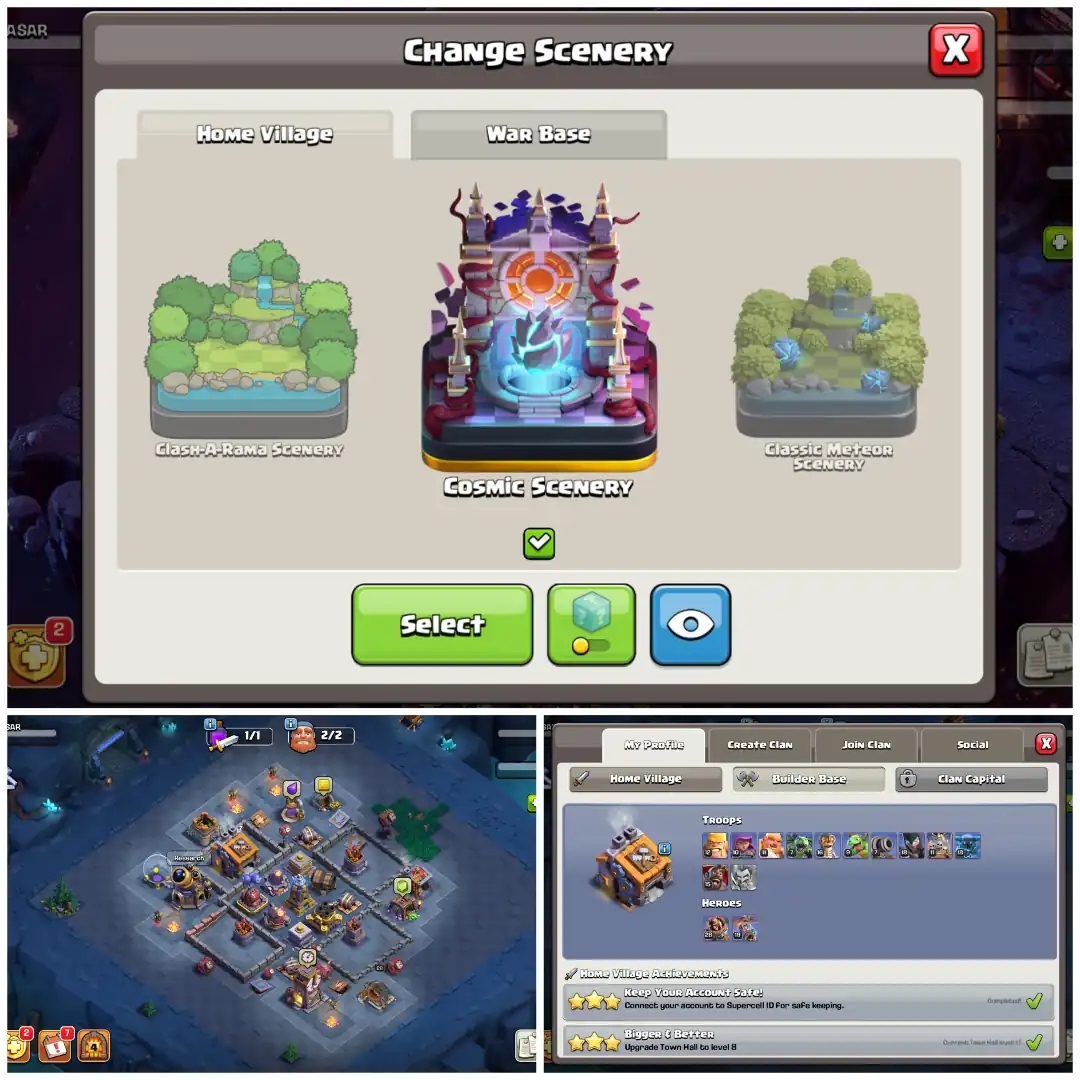 TH17 Beautiful Beast 🌹 Rare Cosmic Scenery 🌹 9 Epic Equipments 🌹 Strong Profile 🌹 1100 Plus CWL Medals 🌹 Fully Loaded Magic Items 🌹 - Global