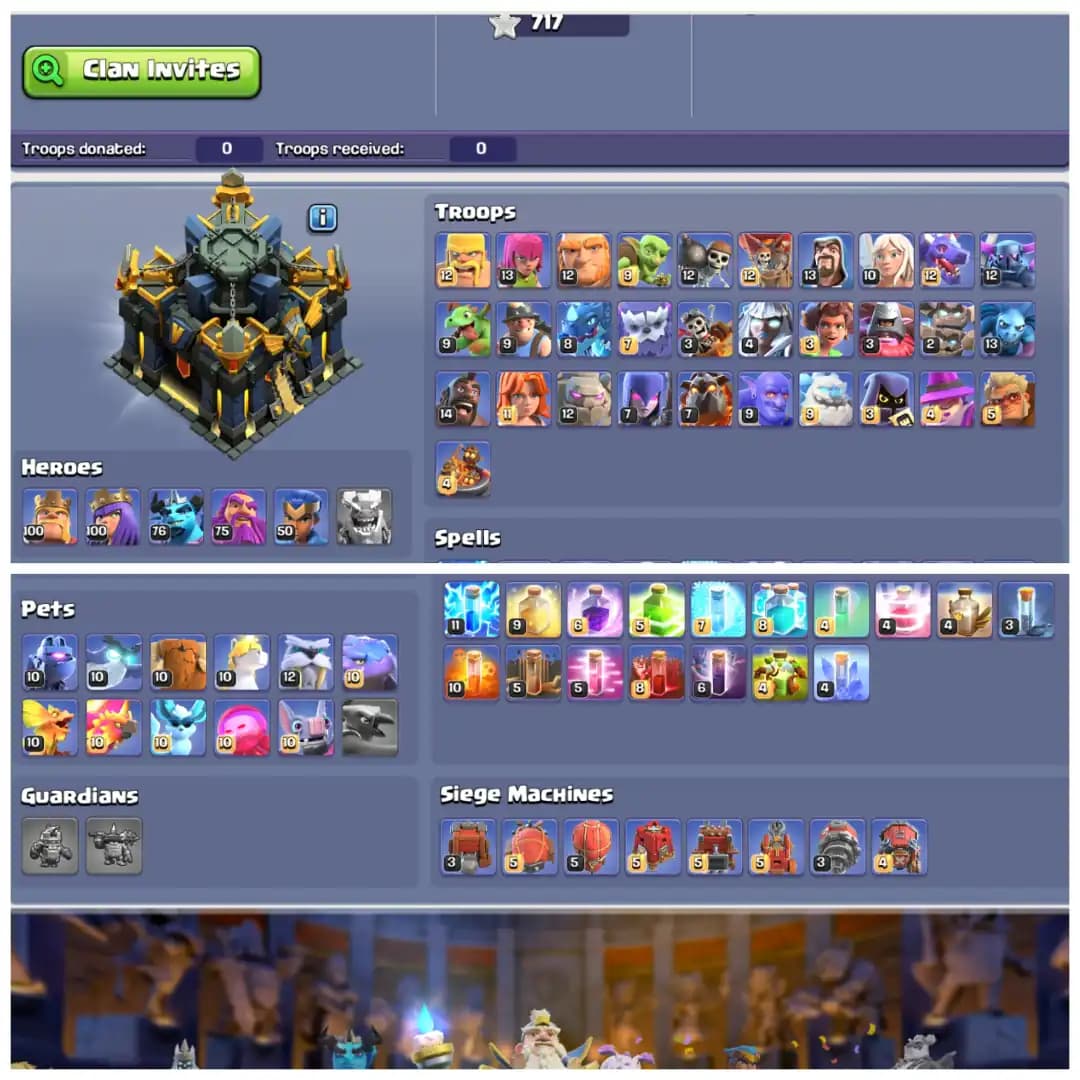 TH17 Premium Mostly Maxed π XP 213 π Rare All 15 Epic Equipments π Stacked Items Medals Skins π Clean Apprentice π Free Name Change π