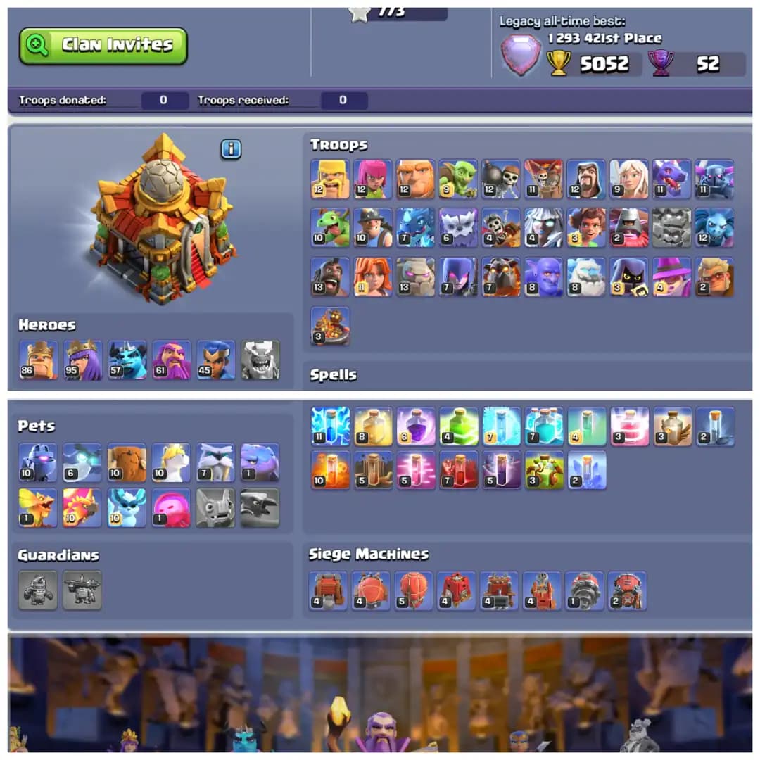 π TH16 99% MAXED π XP 199 π 12 EPIC EQUIPMENTS π BK 86 AQ 95 MP 57 GW 61 RC 45 π MAX WALLS AND DEFENSES π