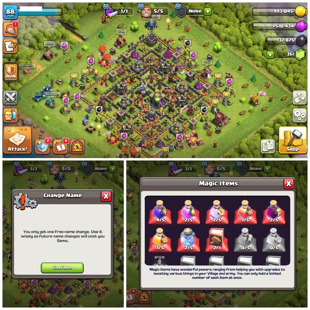 🪙 TH14 DONATION ACCOUNT 🪙 BK 33 AQ 29 MP 40 GW 15 RC 14 🪙 FREE NAME CHANGE 🪙 STACKED MAGIC ITEMS 🪙 - Global
