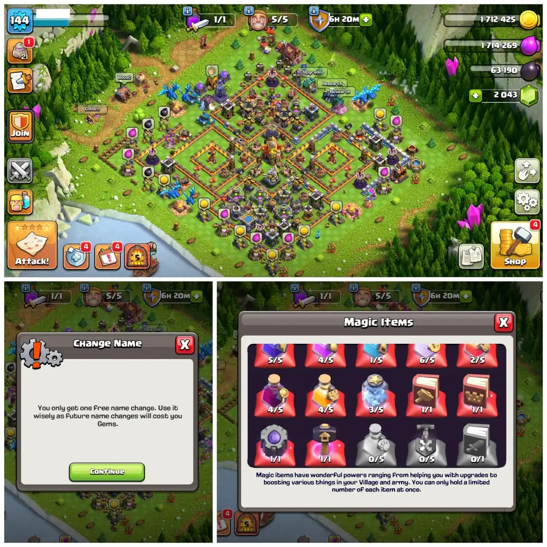 π― TH16 DONATION ACCOUNT π― XP 144 π― GOOD DEFENSE AND PROFILE π― BK 52 AQ 62 MP 30 GW 33 RC 1 π― FREE NAME CHANGE π― 130 CWL MEDALS π―