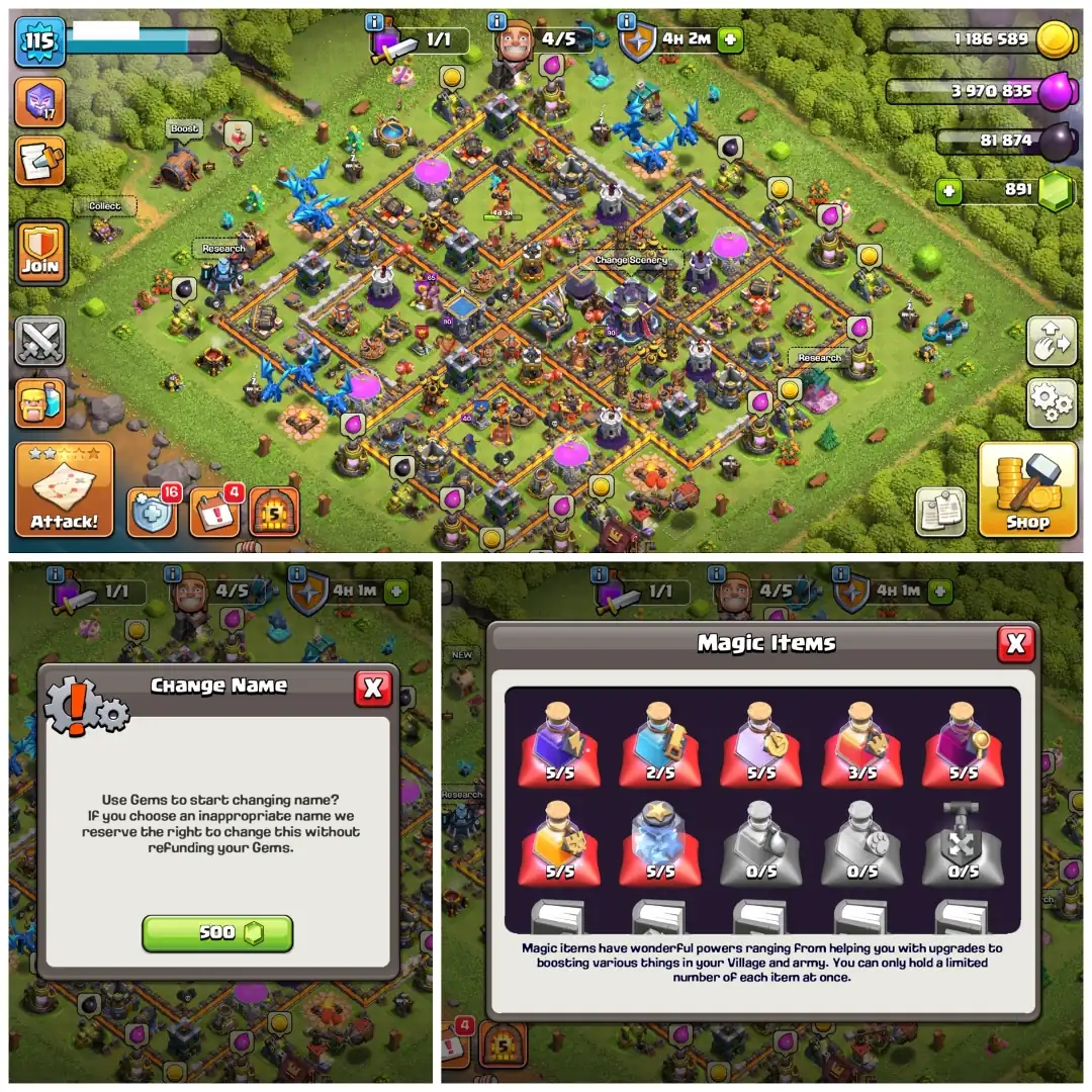 🛡️ TH15 DONATION ACCOUNT 🛡️ XP 115 🛡️ GOOD DEFENSES 🛡️ BK 44 AQ 50 MP 32 GW 23 RC 1 🛡️ NAME CHANGEABLE 🛡️ - Global