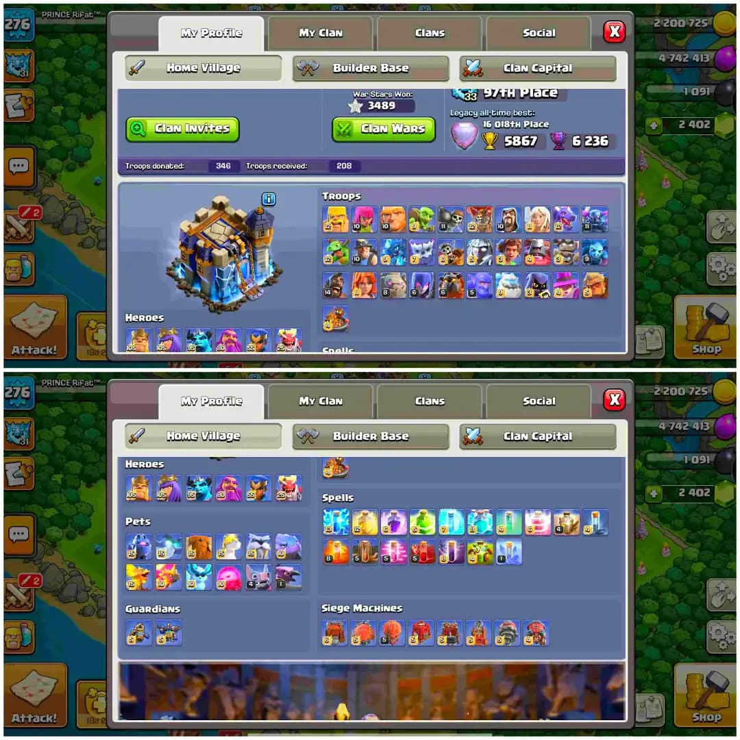 【6 HERO MAX 100%】➤TH18 FULLY MAX➤【15/15 GEAR EPIC MAX】➤COMPLETE MAX ACCOUNT➤XP-276➤RARE ACCOUNT➤HUGE HERO SKIN | FULL ACCESS