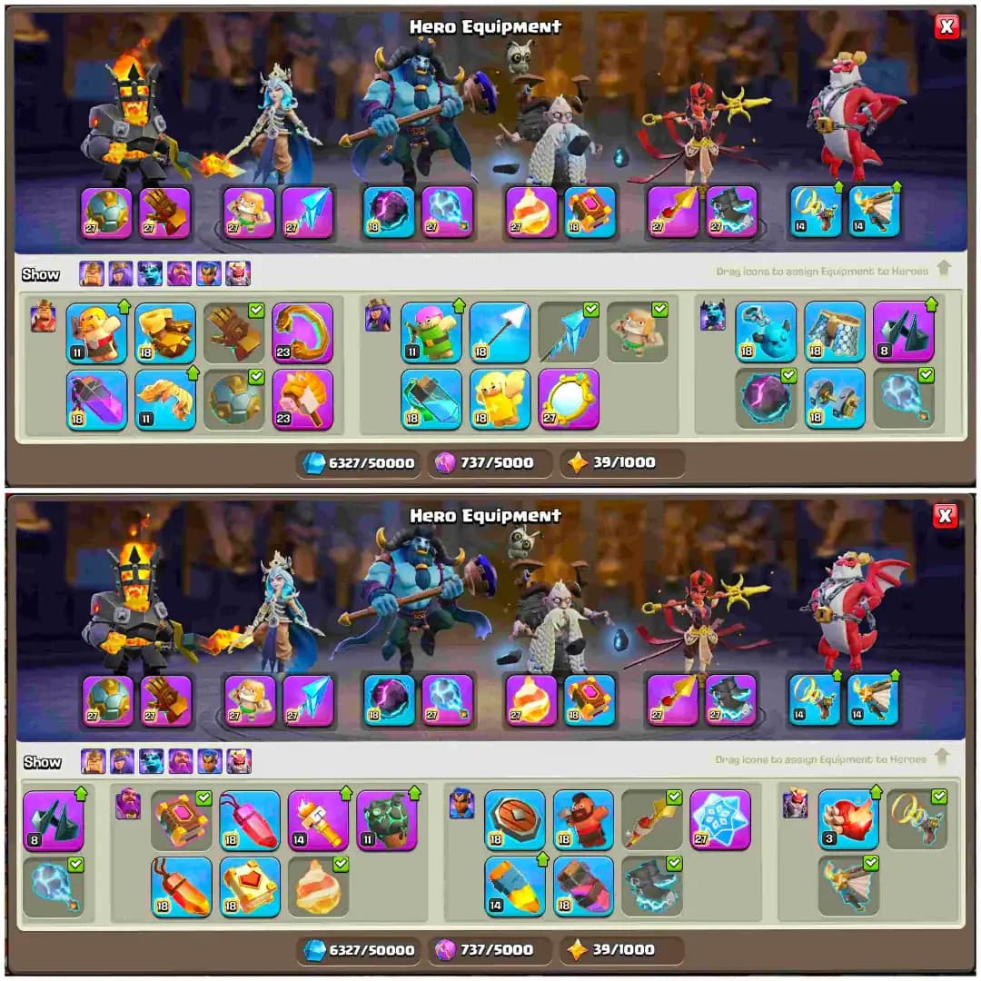 【6 HERO MAX 100%】➤TH18 FULLY MAX➤【15/15 GEAR EPIC MAX】➤COMPLETE MAX ACCOUNT➤XP-276➤RARE ACCOUNT➤HUGE HERO SKIN | FULL ACCESS