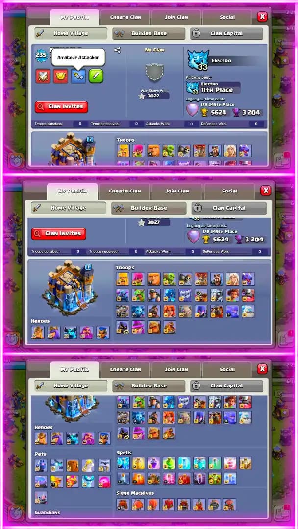【5 Hero Max➾Wall Max】✪Th18 Near Max✪【Global Rarest Equipment Max】✪3 Helper Max✪Xp-235 | Best Account✪Full Ownership